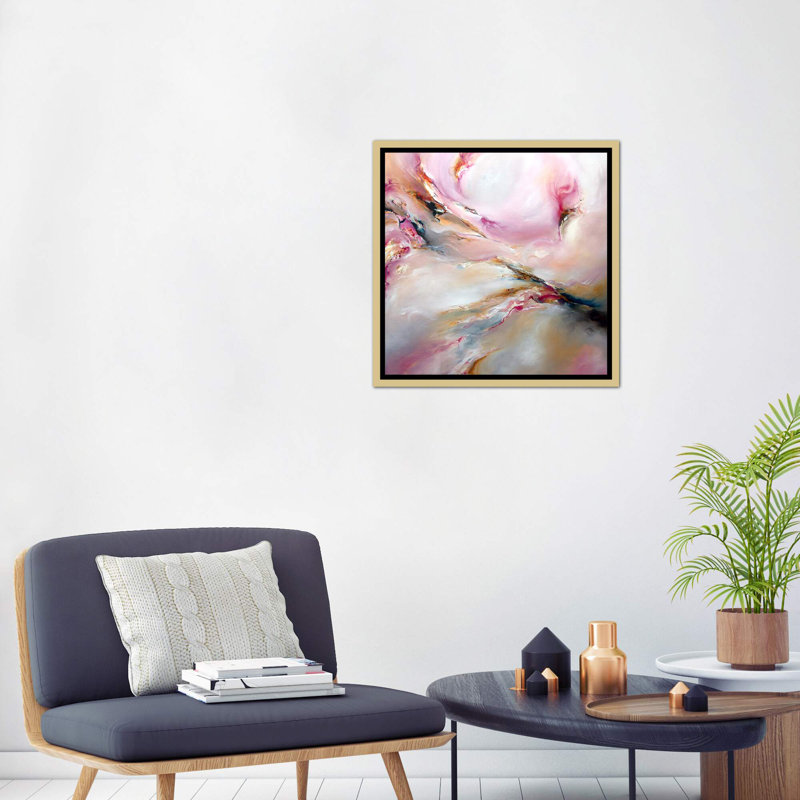 «Pink Haze» par J.A Art - reproduction, Toile encadrée d'or, H 18 po x l 18 po x 1,5 po