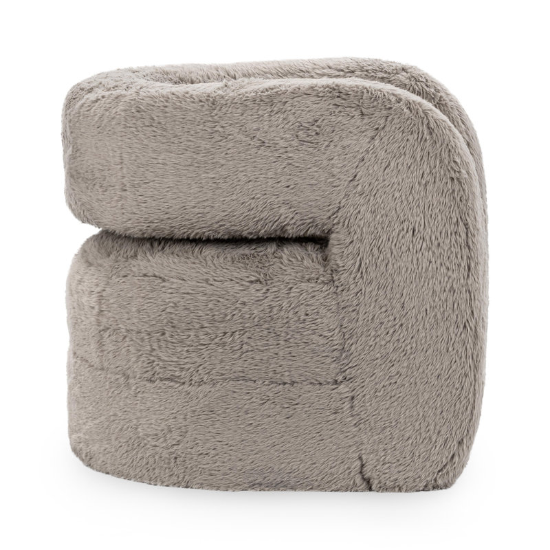 Teddy Plush Accent Chair, Granite Polyester