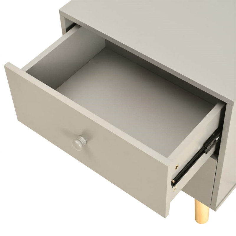 Seth 40cm W Solid + Manufactured Wood Bedside Table, Grey