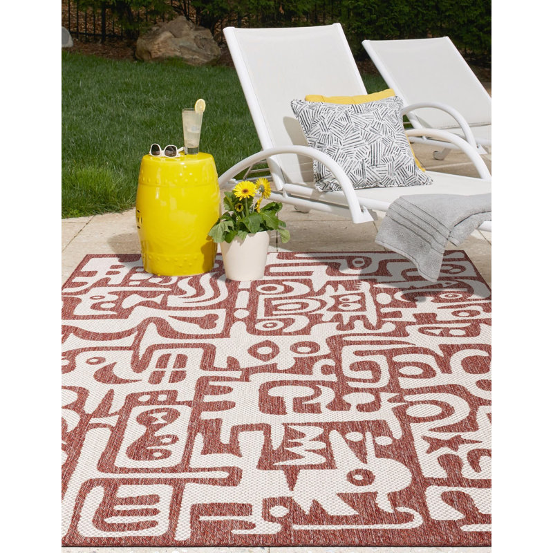 Tapis rouge rouille Aucun, Rectangle 2 pi x 3 pi 1 po