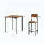 Ensemble de table de bar et tabouret 3 pièces