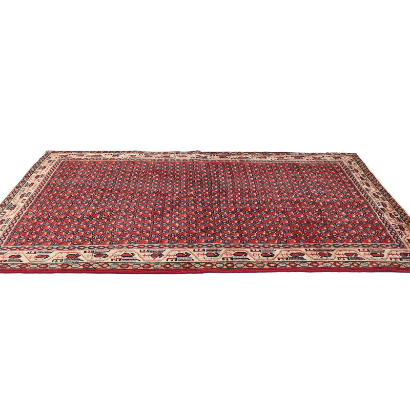 Tapis unique rouge à motif tribal 4 x 7 po One-of-a-Kind