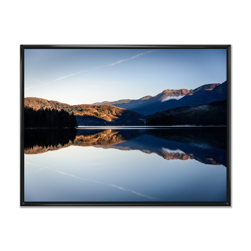 Bohinj Lake at Sunset - reproduction de cadre flottant sur toile, Cadre noir, H 30 po x l 40 po x P 1,5 po