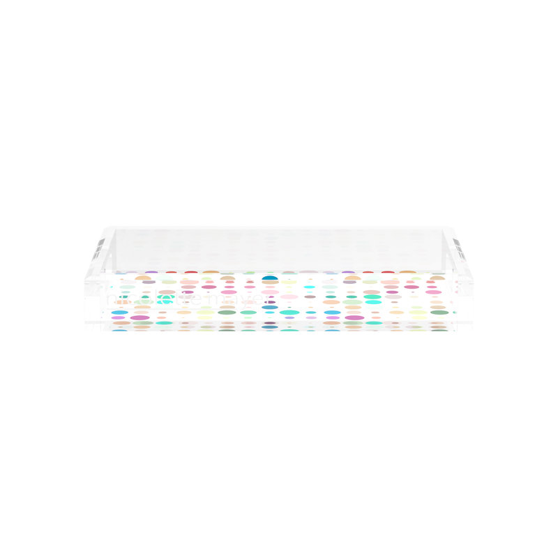 Mod Confetti Andre Acrylic Rectangle Decorative Tray, 12.5"W x 7.75"D x 2"H