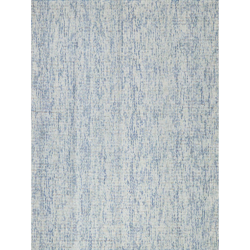 Ivory and Blue Hand-Tufted Wool Rectangular Rug, 12' x 15'