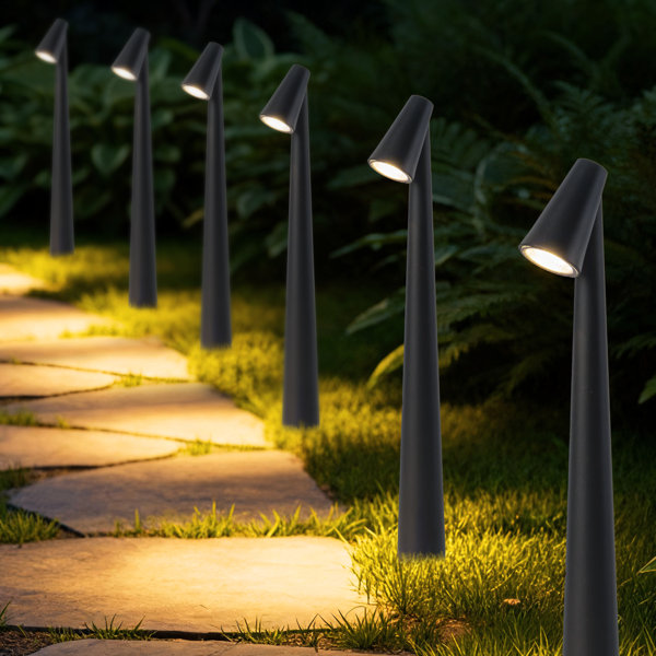 C Cattleya Low Voltage Black Aluminum Led Path Lights With Frosted ...