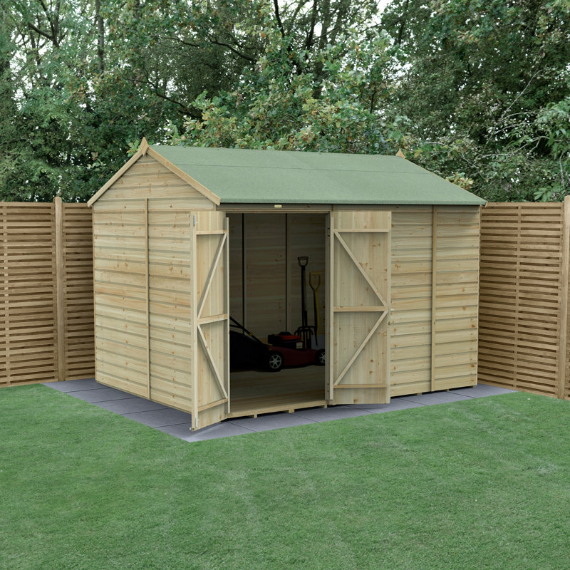 Becwood 7 ft. 10 in. W x 9 ft. 10 in. D Solid Wood Apex Garden Shed