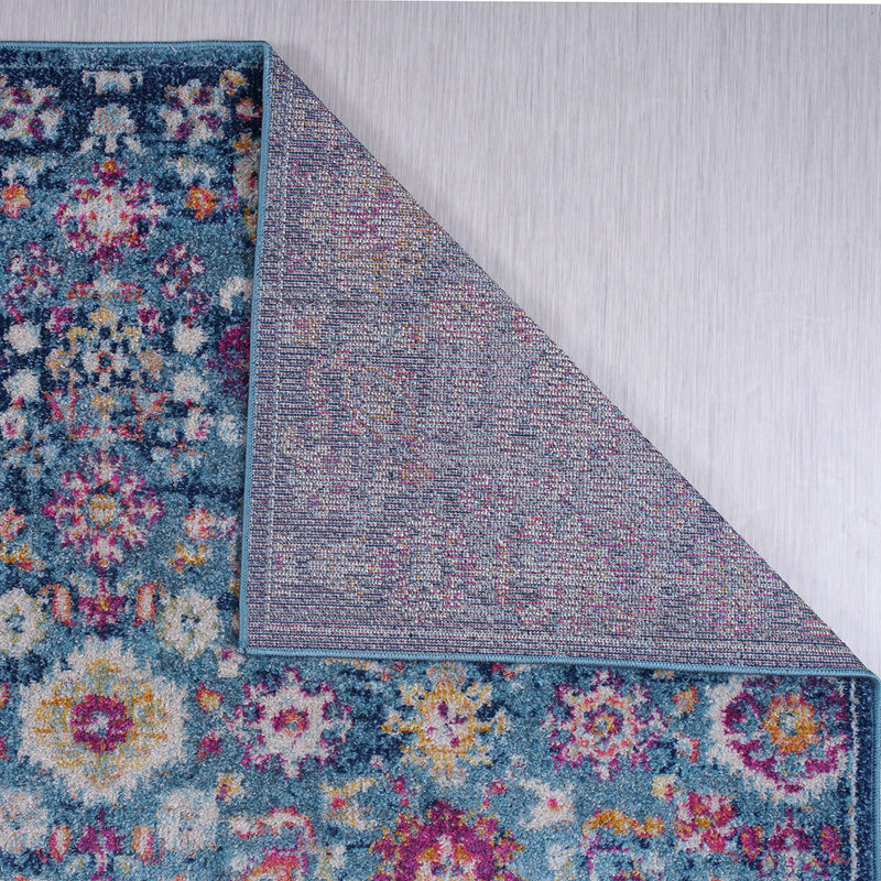 Ethnic Design Area Rug, 5.2 x 7.5 Feet, Blue | 100% Polypropylene, 1500 g/m², 0.3 in Pile Height | Jute Sole, Machine Woven, 180,000 Thread Points | Durable, Easy to Clean, Perfect for Living Room & Bedroom Décor