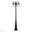 Lampadaire d'extérieur noir multi-têtes avec verre biseauté transparent