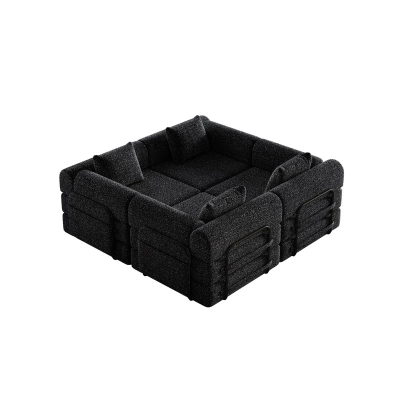 Canapé-lit convertible, Tissu noir