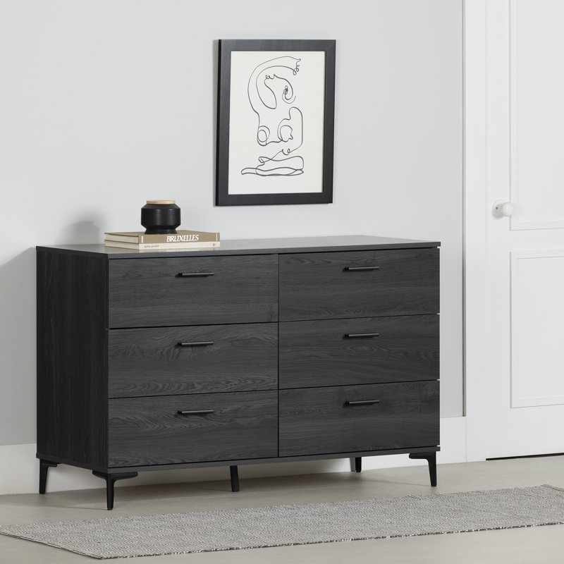 Commode 6 tiroirs Kilgore, Chêne gris