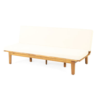 Water- Cushion Daybed Made Of Wood With Slat Panel Pattern, Convertible, 76.56W X 41.1D 12.83H, Versatile Style In Paneling, Convertible Style, 75" W 41.1" D 12.83" H