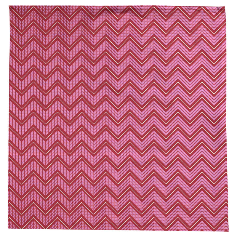 Festive Hol Tablecloth, 58" L x 58" W, Pink/Maroon