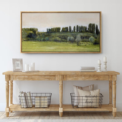 «Green Woodland Forest Nature Landscape Modern Extra Large», reproduction d'art sur toile encadrée