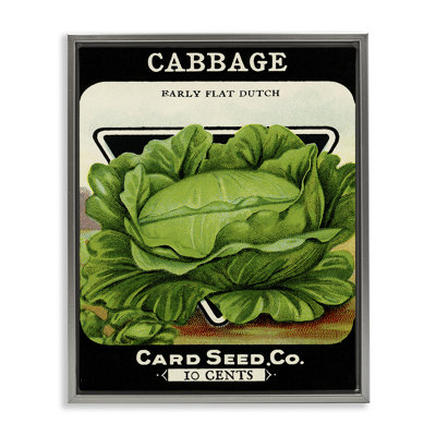 Vintage Garden Cabbage Floating Frame, design by Lil' Rue