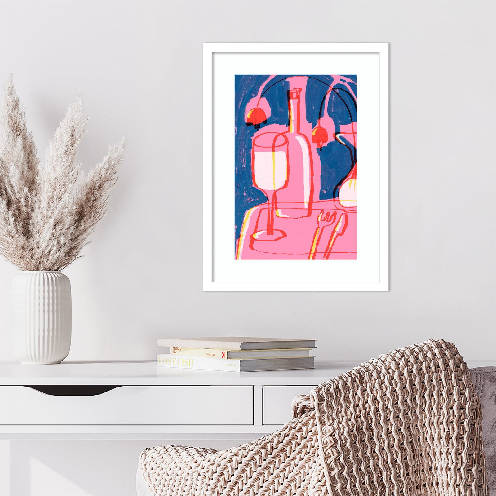 Galya "Neon Still Life No. 4" Print, White, 21" H x 16" W