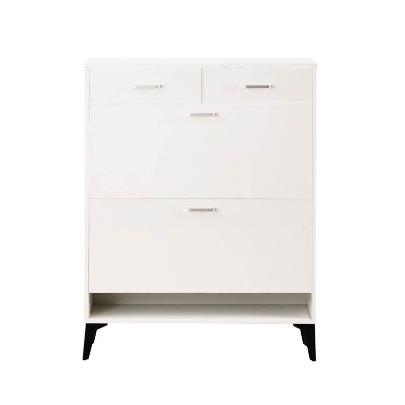 Armoire à chaussures polyvalente avec rangement spacieux - unité blanche pour