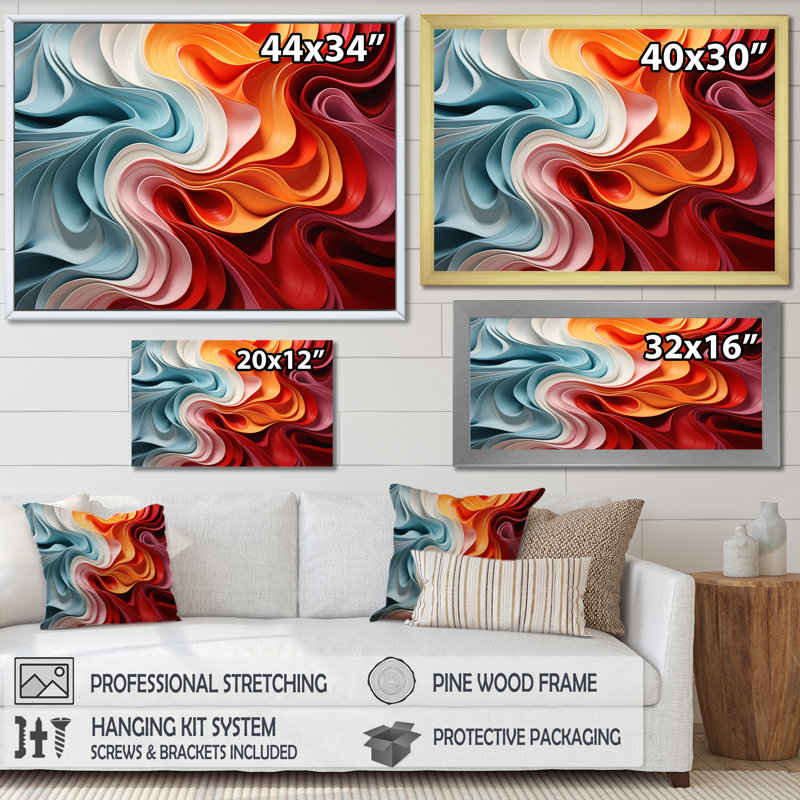 " Opt Chromatic Delirium IV ", 16" H x 32" W x 1" D, Black Floater Framed