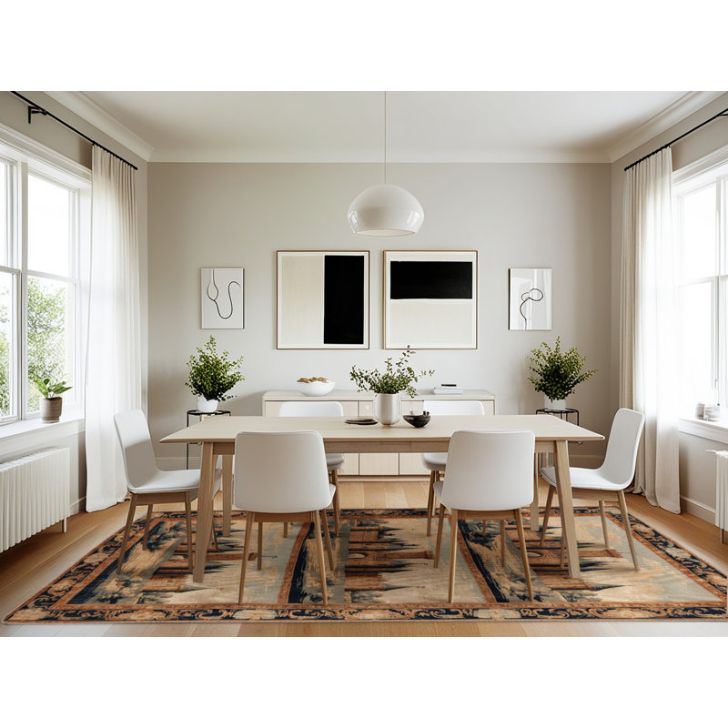 Tapis brun français lavable à la machine, Rectangulaire 7 pi x 10 pi