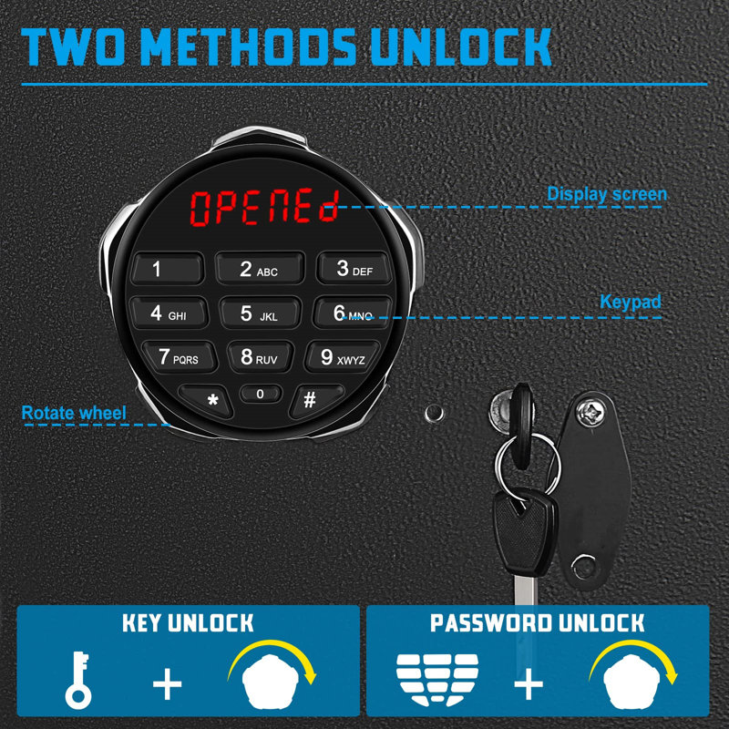 Black Heavy-Duty Carbon Steel Depository Drop Safe with Electronic Keypad