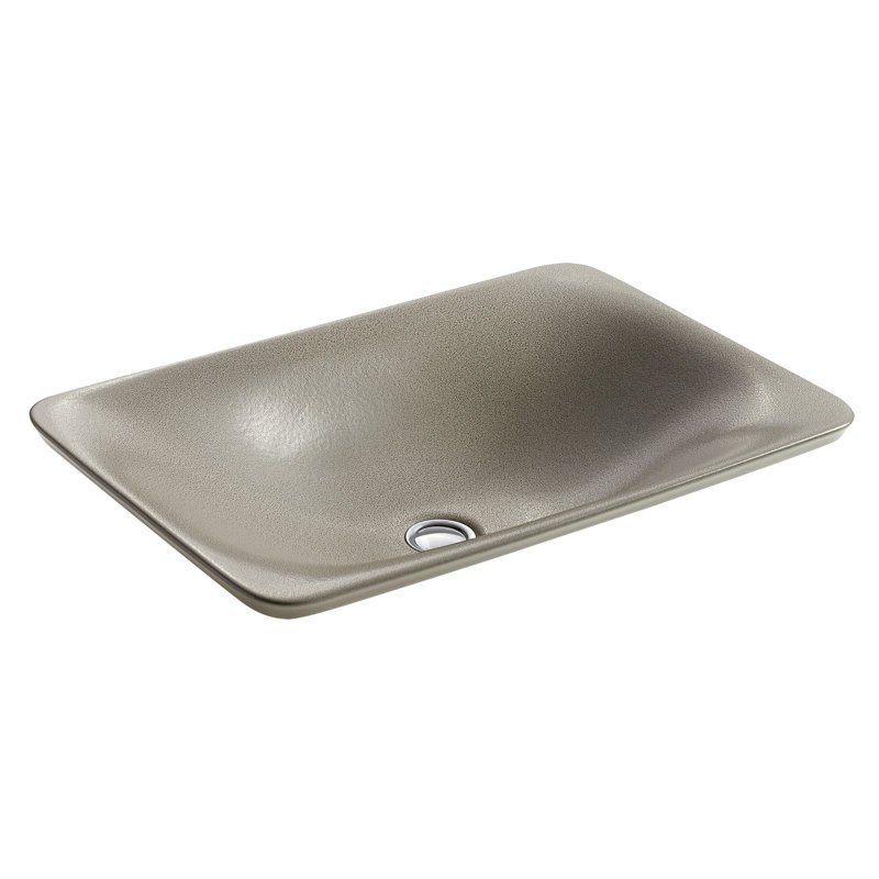 Lavabo de salle de bain rectangulaire en forme de carillon Kohler Shagreen Carillon, ARTIST EDITIONS, Huître perle