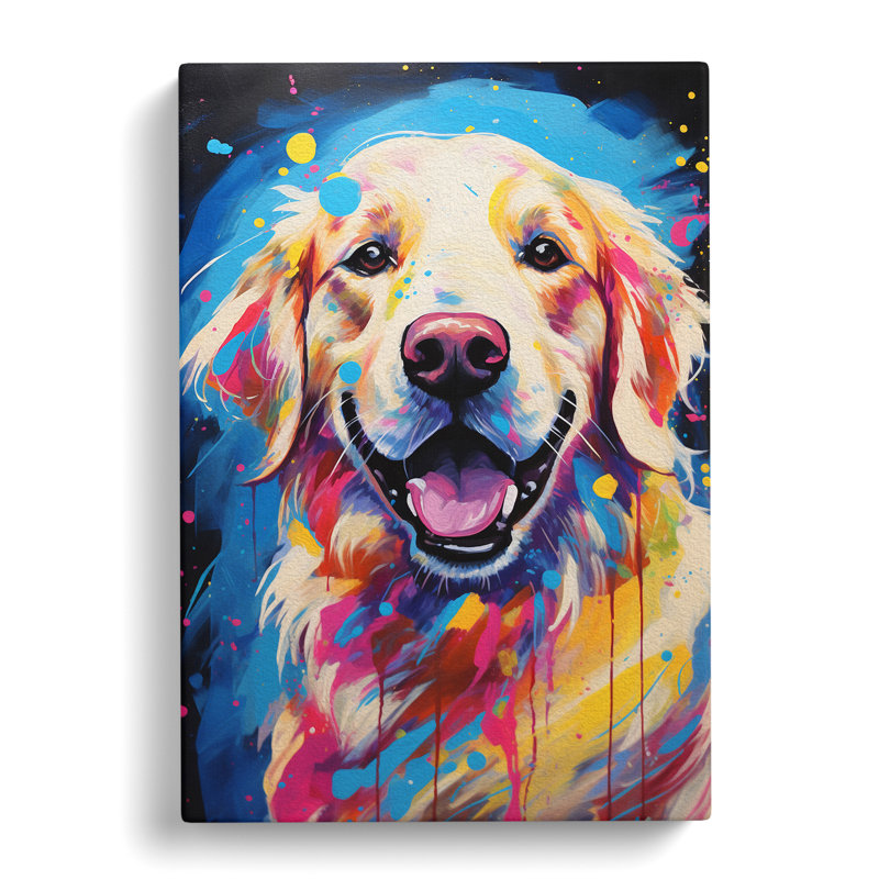Golden Retriever Impressionism - Print, 50cm H x 35cm W x 3cm D