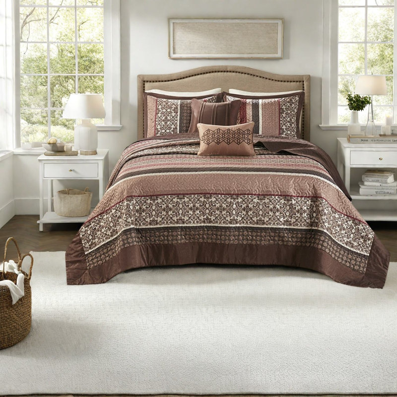 Ensembles de literie grand réversible, jacquard rembourré de coton maison traditionnelle