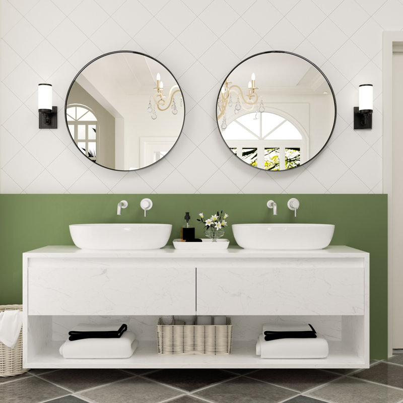 Miroir de salle de bain Alysan, Noir, 24" X 24"