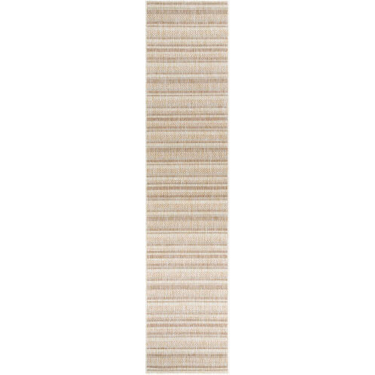 Carllene Bellino Striped Tan Indoor/Outdoor Area Rug