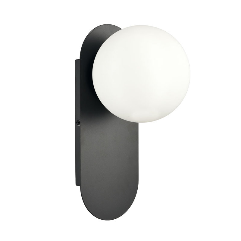 Khaza Wall Light Globe Wall Sconce, Satin Black