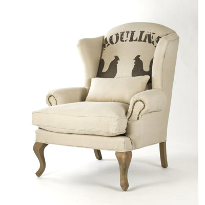 Zacharie Linen Wingback Chair