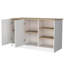 Îlot de cuisine avec tablettes ouvertes et espace clos en frêne blanc 2 portes style moderne