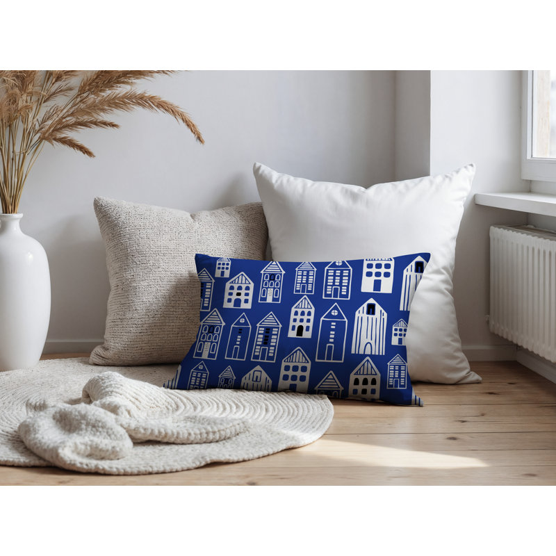 Oreiller rectangulaire réversible intérieur / extérieur Kito, Marine, Rectangle H 14 po x l 20 po