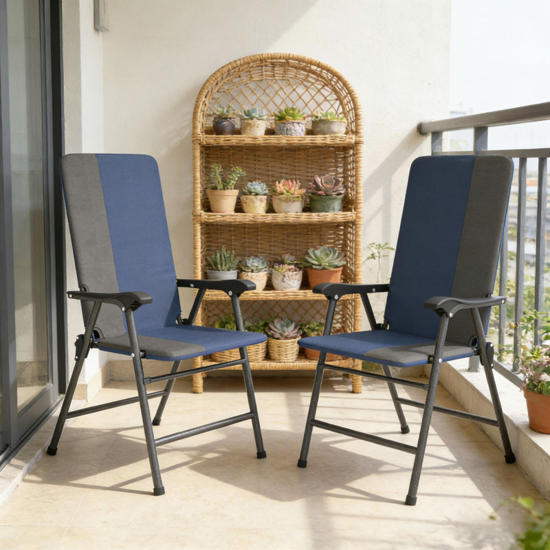 Ensemble de chaises d'extérieur, chaises de jardin à dossier haut, chaises de camping pliantes, ensemble de 2 chaises de patio
