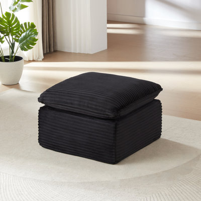 Repose-pieds modulaire Cloud Comfort avec revêtement en velours côtelé et coussins en mousse haute densité pour les salons et les appartements modernes
