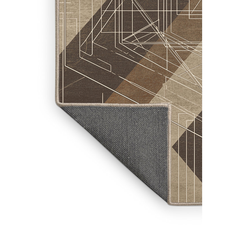 Tapis gris doux et moelleux à motif géométrique d'inspiration mondiale Eakes, 6 x 9