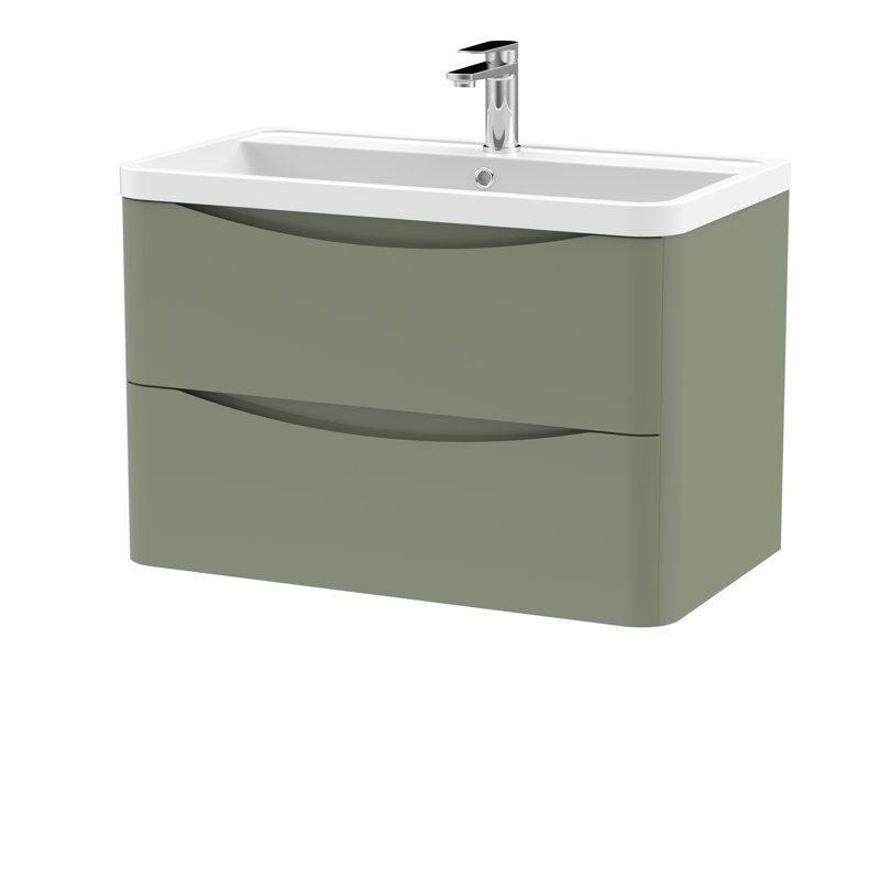 Lunar 800 mm Single Vanity with Integrated Basin, Satin Blue