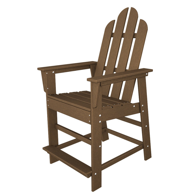 POLYWOOD Long Island Counter Chair, Teak