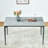 Glossy Rock Table With Black Legs,Sintered Stone Dining Table,Family Dining Table For 6-8 People