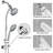 Drill-Free Stainless Steel Slide Bar Combo Rain Showerhead 7-Setting Hand, Dual Shower Head Spa System-122404512