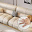 Canapé modulaire en cuir véritable kaki