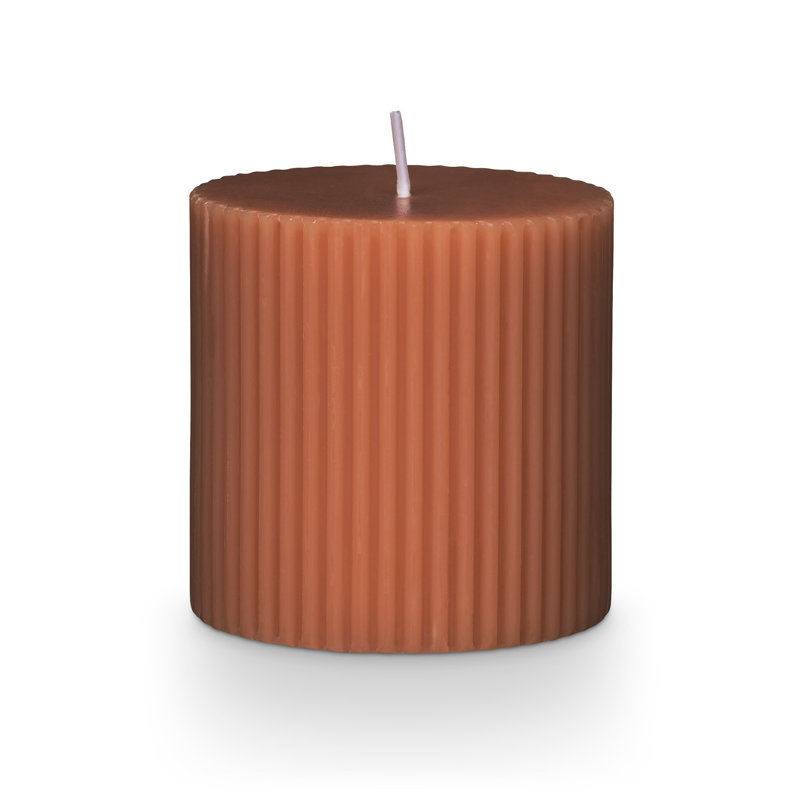 Beautifully Done Pillar Candle, Small, Terra Tabac