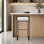 Tabouret de bar contemporain empilable en acier inoxydable avec coussin en velours blanc - ensemble de 2-620371642