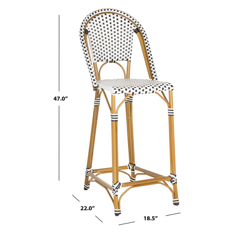 Tabouret de bar 30 po Andaz, Blanc / noir
