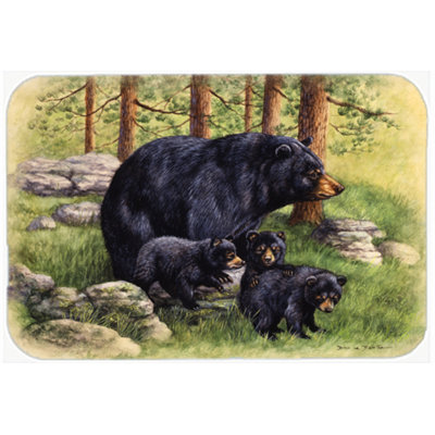 Caroline's Treasures Black Bears Glass Cutting Board