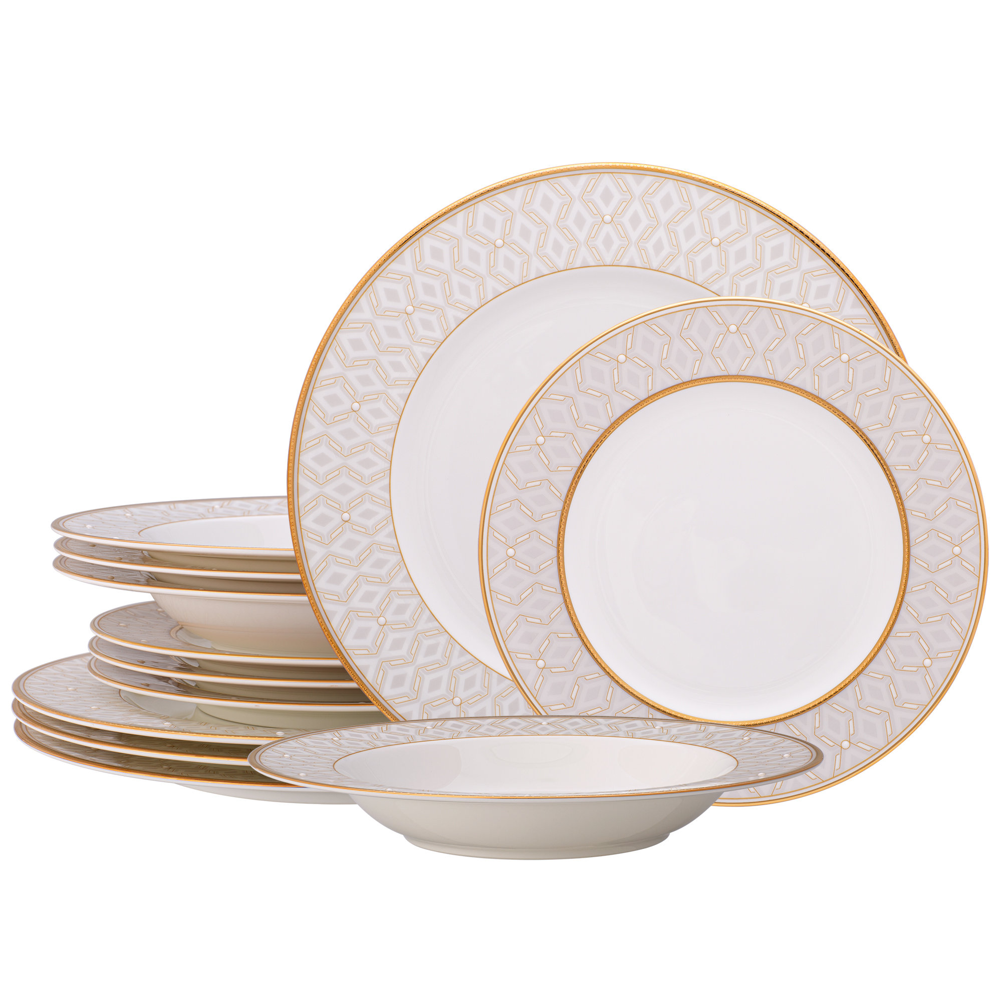 Noritake Noble Pearl 12-Piece Dinnerware Set, Service For 4