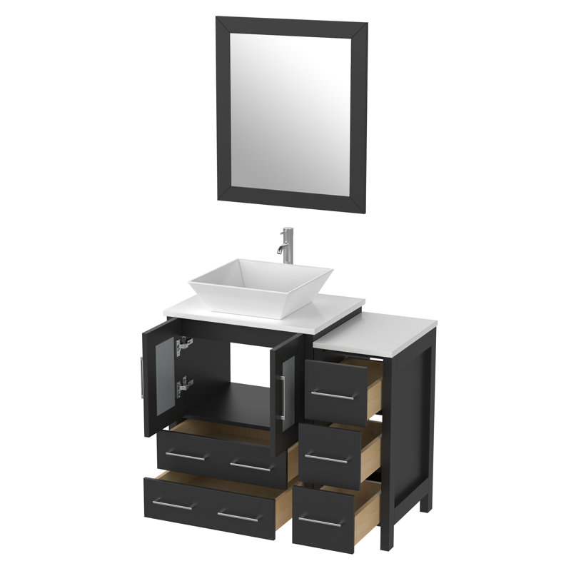  36" Single Bathroom Vanity Set with Mirror, Espresso