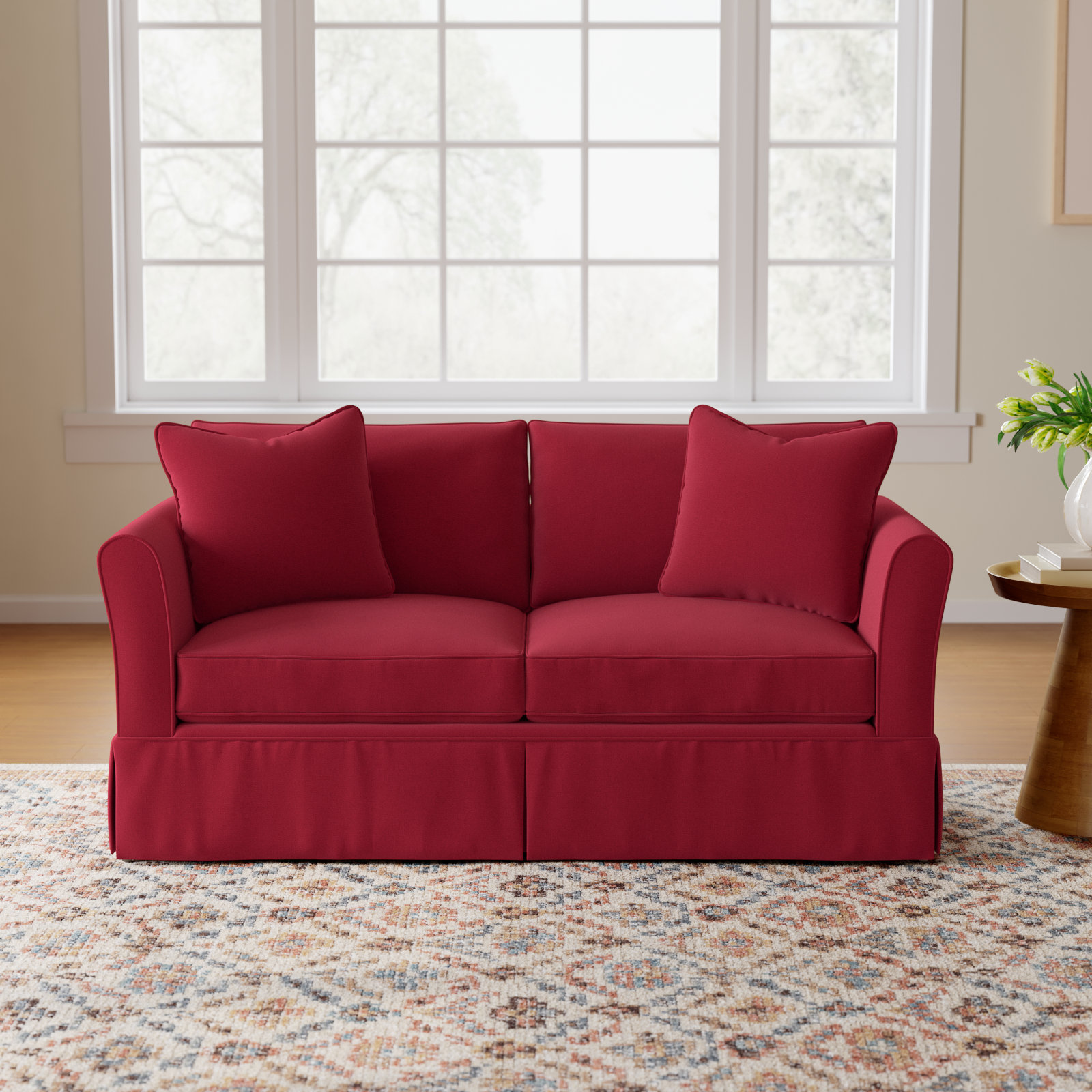 Shelby 60'' Upholstered Sleeper Sofa, Bayou Flame
