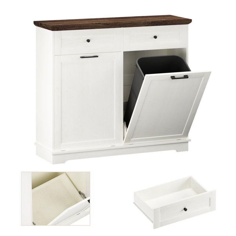Armoire à ordures inclinable avec tiroir 20 gallons