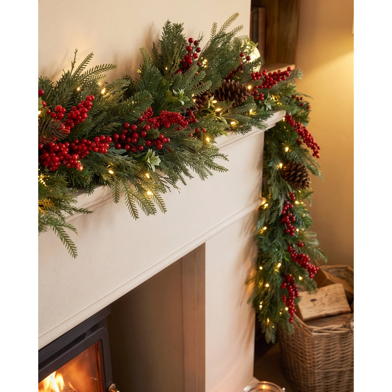 YULETIDE FOREST - 6ft x 10" Artificial Christmas Garland, Pre-Lit